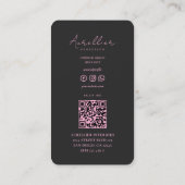 Carte De Visite Conception esthétique minimale rose noir intérieur (Dos)