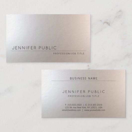 Carte De Visite Conception esthétique professionnelle élégante (Devant / Derrière)