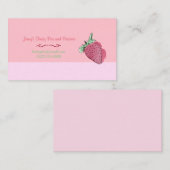 Carte De Visite Conception et logo roses de fraise (Devant / Derrière)