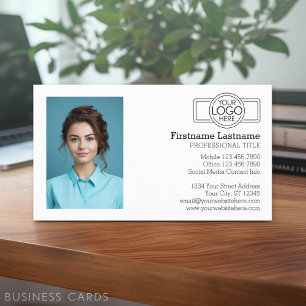 Carte De Visite Conception exécutive de base avec logo et photo
