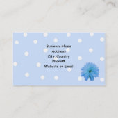 Carte De Visite Conception Fleur Bleue Ruban Noir (Dos)