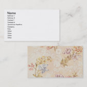 Carte De Visite Conception florale avec des pivoines, des lis et (Devant / Derrière)