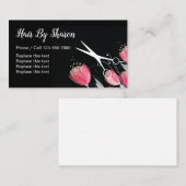 Carte De Visite Conception florale de coiffeur de beauté (Devant / Derrière)