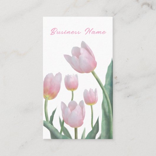 Carte De Visite Conception florale de tulipes pastel (Devant)