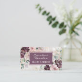 Carte De Visite Conception florale délicate rose violet bleu (Debout devant)
