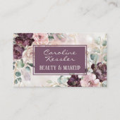 Carte De Visite Conception florale délicate rose violet bleu (Devant)