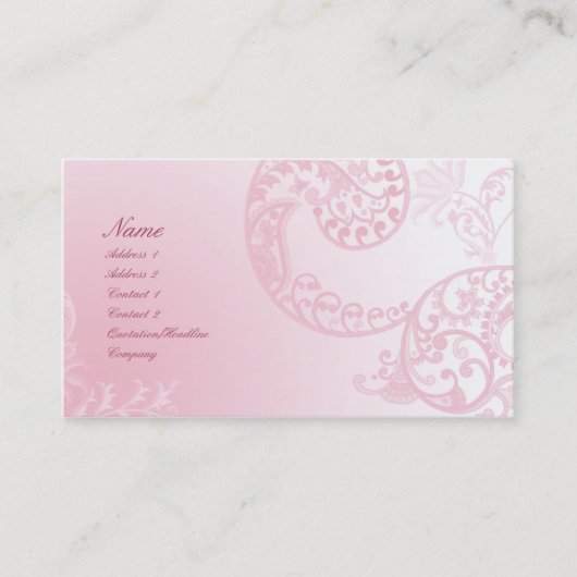 Carte De Visite Conception florale élégante (Devant)