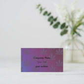 Carte De Visite Conception florale moderne violette (Debout devant)