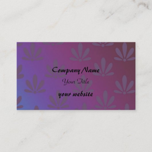 Carte De Visite Conception florale moderne violette (Devant)
