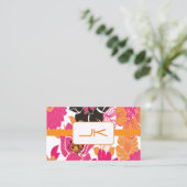 Carte De Visite Conception florale rétro de PixDezines (Debout devant)