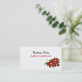Carte De Visite Conception Florale Rouge Simple (Debout devant)