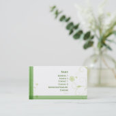 Carte De Visite Conception florale verte élégante (Debout devant)