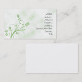 Carte De Visite Conception florale verte et blanche élégante (Devant / Derrière)