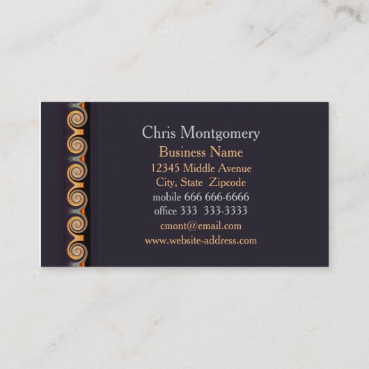 Carte De Visite Conception Fractale Spirale Vive Professionnelle (Dos)