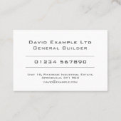 Carte De Visite Conception Générale Gras & Clear (Dos)