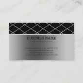 Carte De Visite Conception Géométrique Argent Et Noir (Dos)