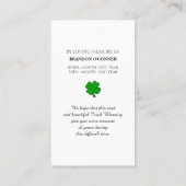 Carte De Visite Conception Géométrique Irish Blessing Blanc Gris (Dos)