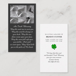 Carte De Visite Conception Géométrique Irish Blessing Blanc Gris