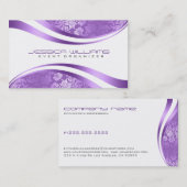 Carte De Visite Conception géométrique moderne violet et blanc (Devant / Derrière)