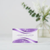 Carte De Visite Conception géométrique moderne violet et blanc (Debout devant)