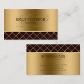Carte De Visite Conception Géométrique Or Et Brown (Devant / Derrière)