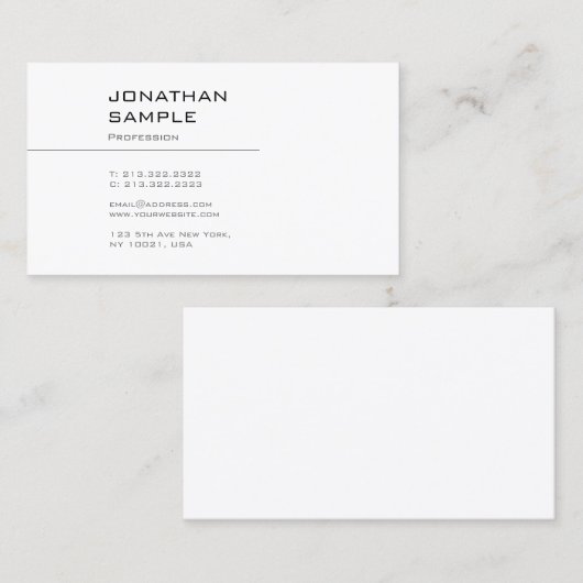 Carte De Visite Conception graphique simple Élégante et profession (Devant / Derrière)