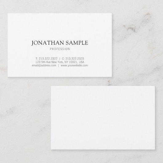 Carte De Visite Conception graphique simple moderne Plain Professi (Devant / Derrière)
