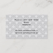 Carte De Visite Conception grise blanche et en pastel de damassé (Dos)