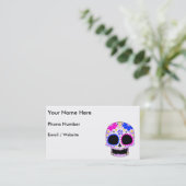 Carte De Visite Conception heureuse de crâne de sucre (Debout devant)