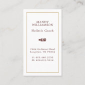 Carte De Visite Conception Holistique de Cristal d'Arbre de Vie Él (Dos)