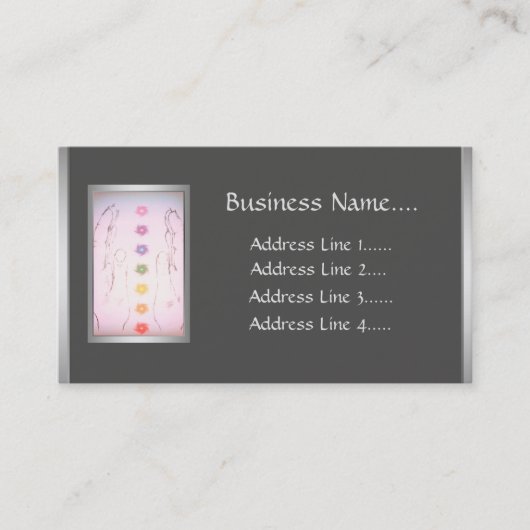 Carte De Visite Conception holistique de mains curatives argentées (Devant)