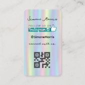 Carte De Visite Conception holographique - Médias sociaux QR Code  (Devant)
