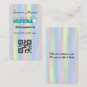 Carte De Visite Conception holographique - Médias sociaux QR Code  (Devant / Derrière)