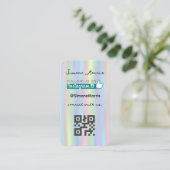 Carte De Visite Conception holographique - Médias sociaux QR Code  (Debout devant)
