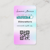 Carte De Visite Conception holographique - Médias sociaux QR Code  (Devant)