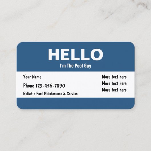 Carte De Visite Conception intelligente du service de pool (Devant)