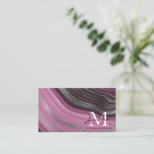 Carte De Visite Conception Intérieure de Vague Abstraite Rose Viol (Debout devant)