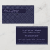 Carte De Visite Conception Jacquard (violet profond) (Devant / Derrière)