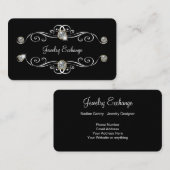 Carte De Visite Conception luxueuse de thème de bijoux (Devant / Derrière)