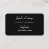 Carte De Visite Conception luxueuse de thème de bijoux (Dos)