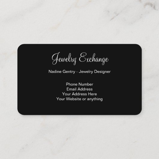 Carte De Visite Conception luxueuse de thème de bijoux (Dos)