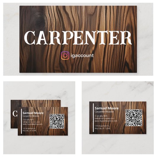 Carte De Visite Conception Masculine Charpentier