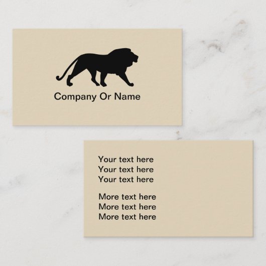 Carte De Visite Conception masculine de lion (Devant / Derrière)