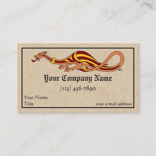 Carte De Visite Conception médiévale 2015 de dragon (Devant)
