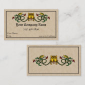 Carte De Visite Conception médiévale de lion (Devant / Derrière)