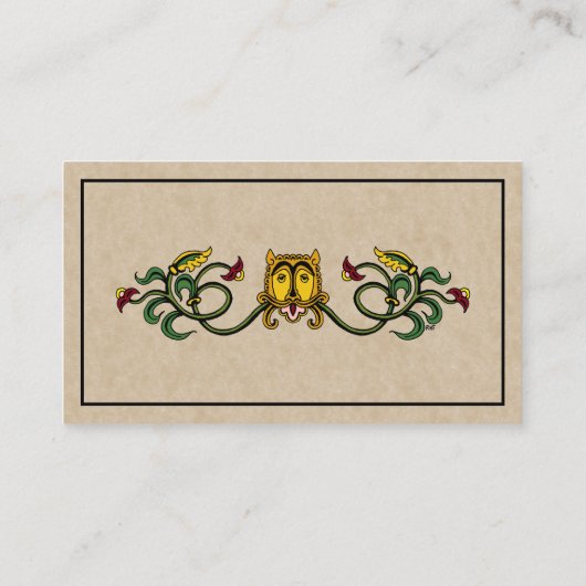 Carte De Visite Conception médiévale de lion (Dos)