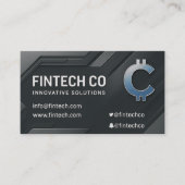 Carte De Visite Conception métallique moderne inspirée par la tech (Devant)