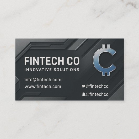 Carte De Visite Conception métallique moderne inspirée par la tech (Devant)