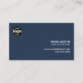 Carte De Visite Conception Minimale Bleue Professionnelle Simple A (Devant)