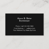 Carte De Visite Conception minimale du gardien de livres (Dos)